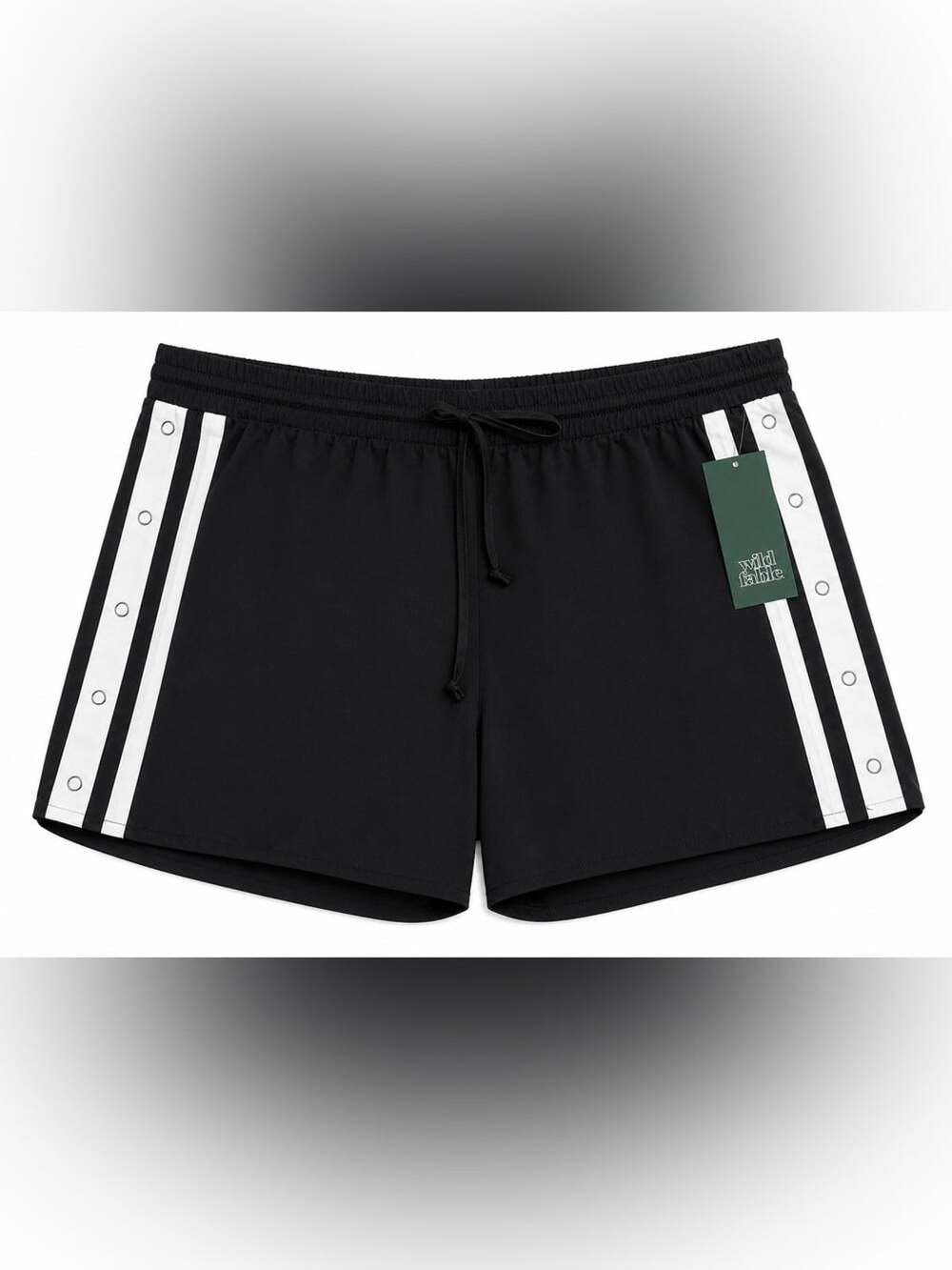 wild fable Black Athletic Shorts with White Side Stripes Size large